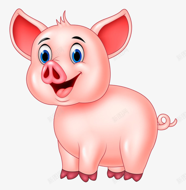 微笑的小猪png免抠素材_新图网 https://ixintu.com 三只小猪 可爱 家禽 小猪 微笑 手绘