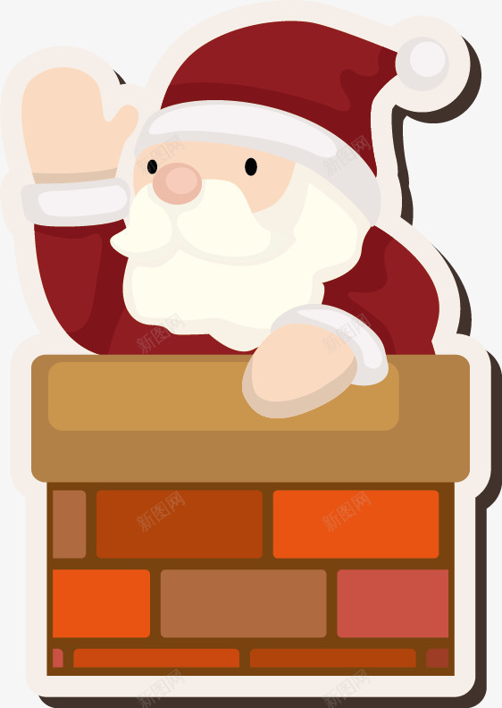 卡通圣诞老人造型png免抠素材_新图网 https://ixintu.com 卡通造型圣诞老人礼物烟囱卡通形象