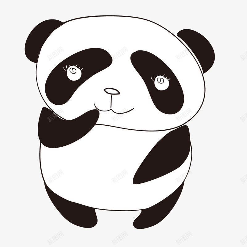 萌萌的大熊猫简图png免抠素材_新图网 https://ixintu.com 动物 可爱的 国家保护动物 大熊猫 眼睛 萌萌的