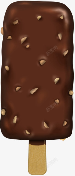 巧克力口味冰棍图案咖啡色巧克力冰淇淋高清图片