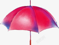 红色水彩雨伞素材