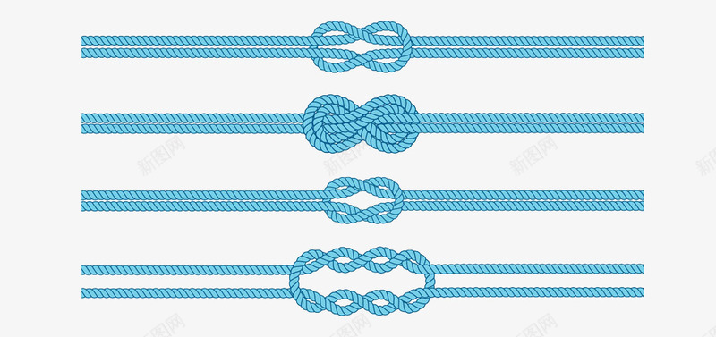 蓝色打结绳子png免抠素材_新图网 https://ixintu.com 绳子 蓝色绳子 麻绳