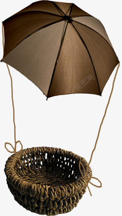 雨伞下的篮子素材
