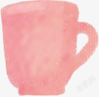 手绘粉色创意水杯造型素材