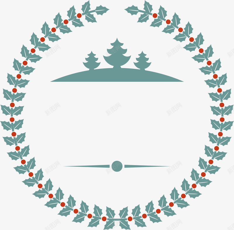 绿色树藤框架png免抠素材_新图网 https://ixintu.com 圣诞树 圣诞节 清新植物 简约框架 绿色树藤 边框纹理