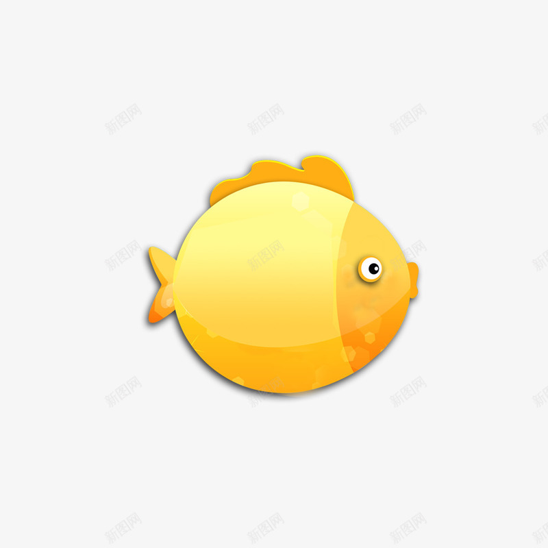黄色热带鱼png免抠素材_新图网 https://ixintu.com 一条 卡通 嘴巴 尾巴 手绘 热带鱼 简图 金黄色的