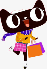黑色购物天猫造型欢乐素材