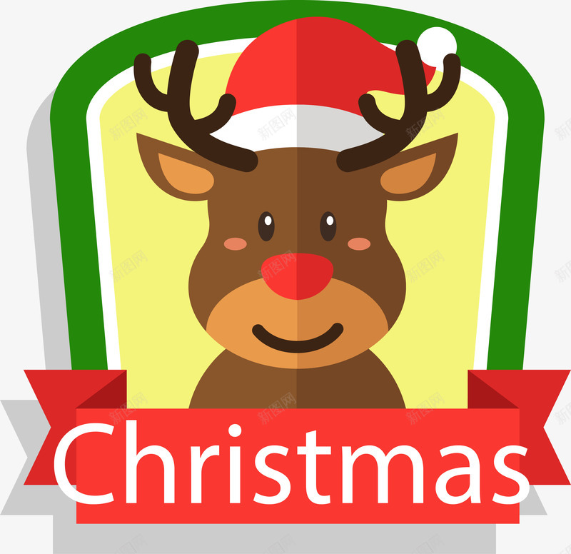 圣诞节可爱麋鹿小鹿png免抠素材_新图网 https://ixintu.com 卡通 可爱 圣诞节 小鹿 标签贴纸 矢量图案 麋鹿
