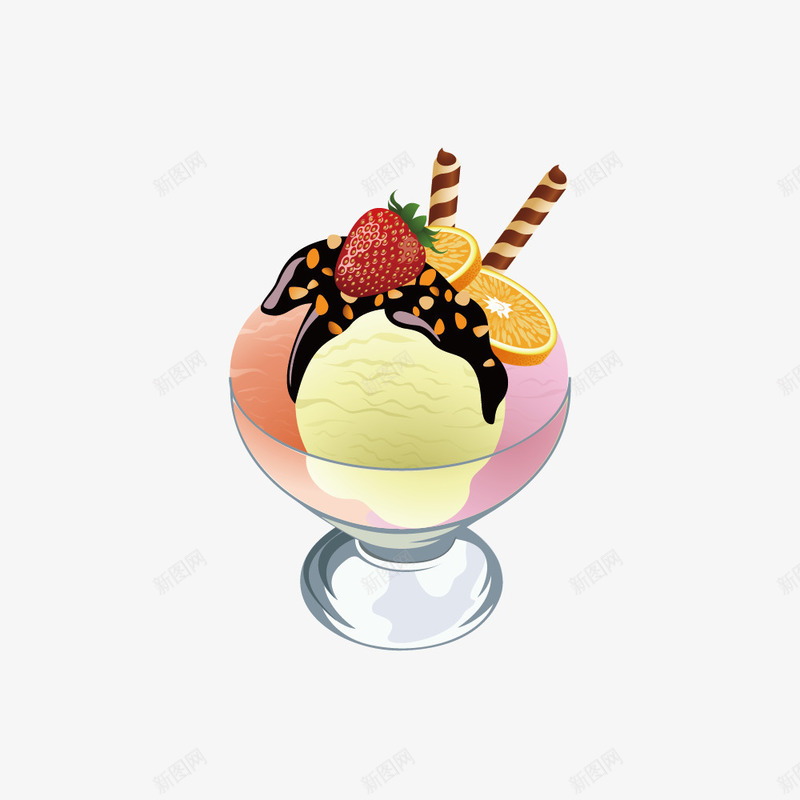 冰淇淋球矢量图ai免抠素材_新图网 https://ixintu.com 冰淇淋球 夏天 甜品 素材 矢量图