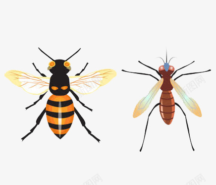 卡通手绘昆虫png免抠素材_新图网 https://ixintu.com 卡通昆虫 手绘昆虫 蚊子 蜜蜂