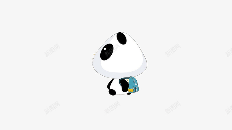 背书包的熊猫png免抠素材_新图网 https://ixintu.com 书包 卡通 熊猫 黑白
