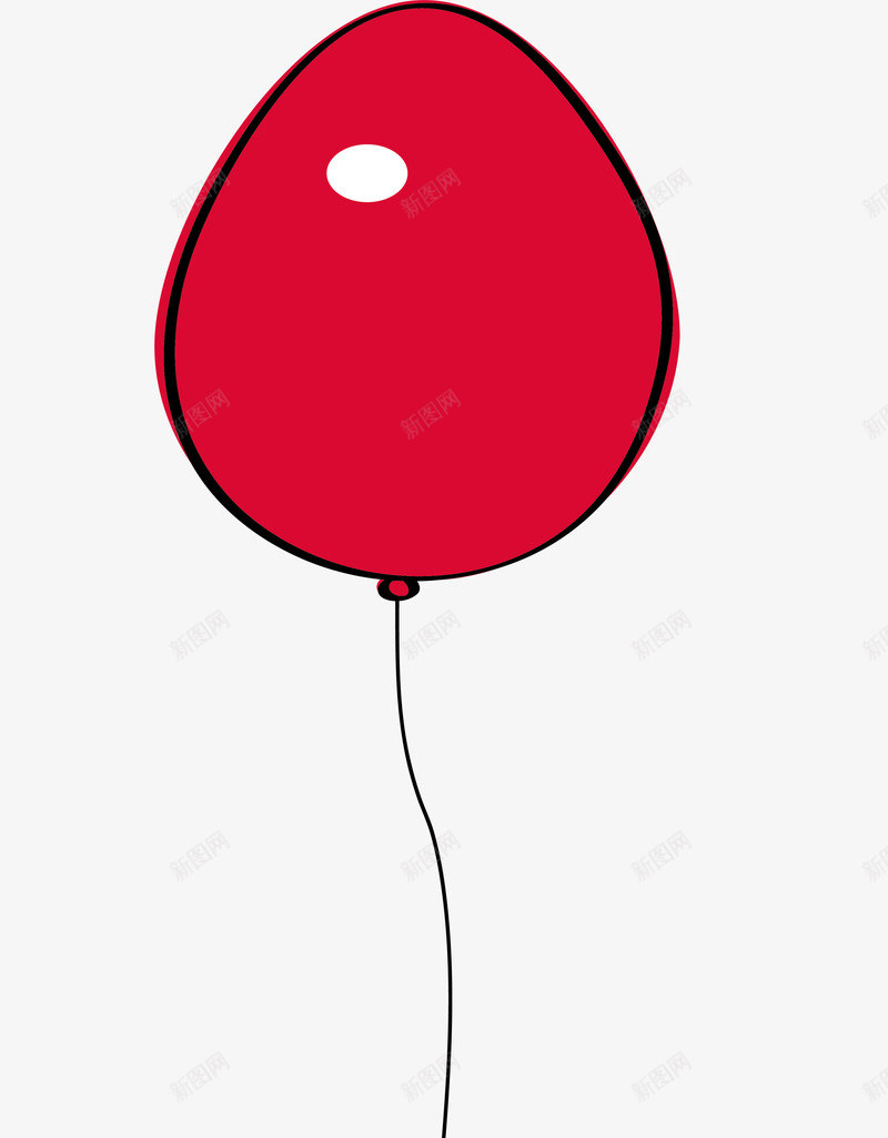 简约红色气球png免抠素材_新图网 https://ixintu.com 升空 小清新气球 水彩 简约气球 红色气球 黑色绳子