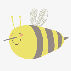微笑的蜜蜂黄色蜜蜂手绘矢量图高清图片