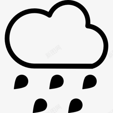 雨天气符号概述云落下的雨滴图标图标