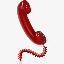 手绘通讯工具卡通手绘红色电话话筒高清图片