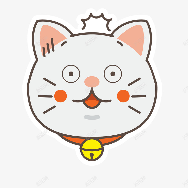 黑白色卡通惊讶猫咪矢量图ai免抠素材_新图网 https://ixintu.com 卡通 卡通猫咪 惊讶 惊讶猫咪 白色 黄色 黑色 矢量图