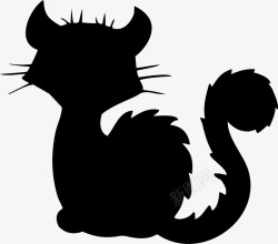 黑色卡通野猫素材