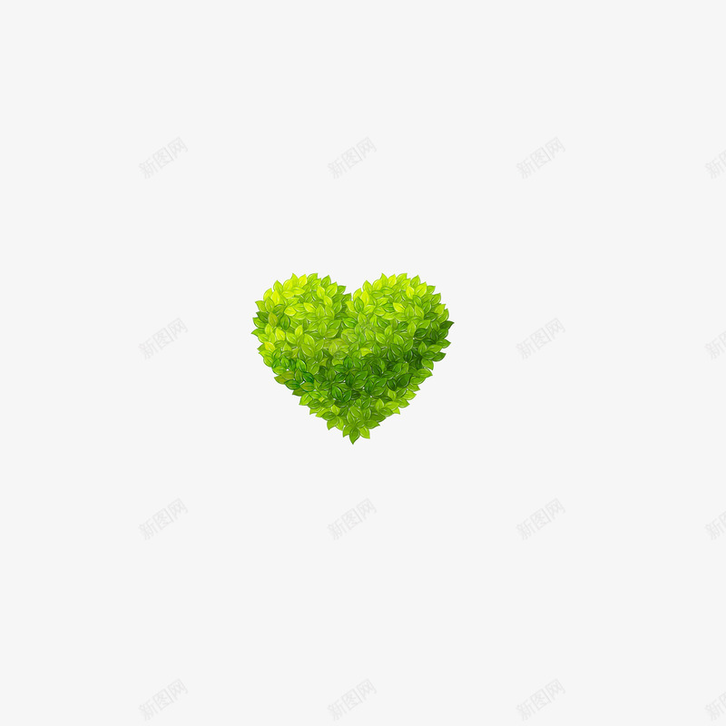心型图案png免抠素材_新图网 https://ixintu.com 树叶摆的心型 爱心 爱心图案 绿色的心型