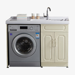 铝白色实用家具套装洗衣柜高清图片