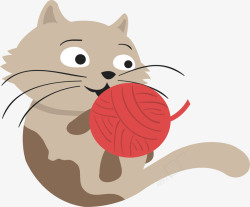 猫玩毛线玩毛线球的可爱猫咪矢量图高清图片