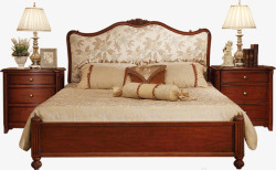 床和床品室内家具床复古床品高清图片