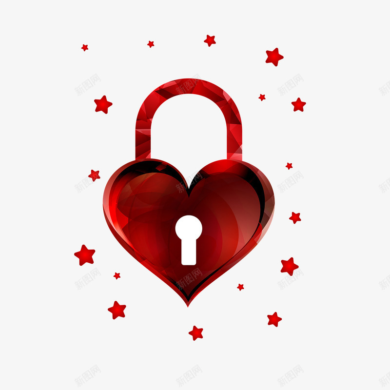 手绘心形锁png免抠素材_新图网 https://ixintu.com 一个心锁 一个锁 平面 手绘 红心锁 艺术作品