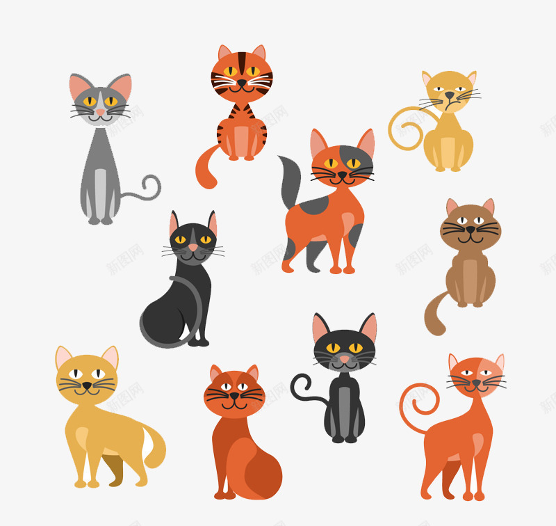 10款可爱猫咪png免抠素材_新图网 https://ixintu.com 卡通 可爱 宠物 猫咪 设计