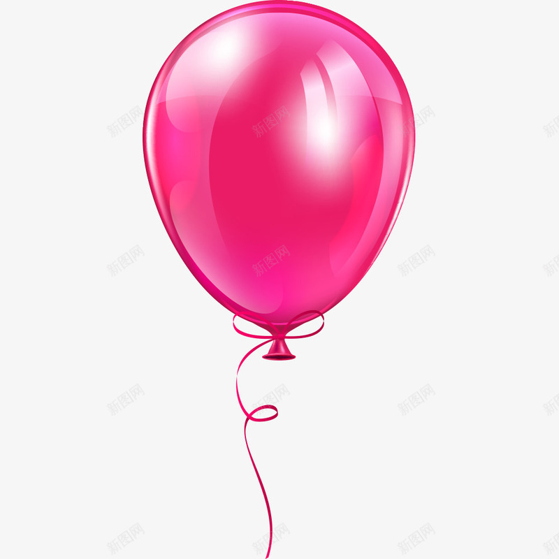 一只气球png免抠素材_新图网 https://ixintu.com 卡通 圆形 手绘 气球 漂浮 红色 绳子 装饰