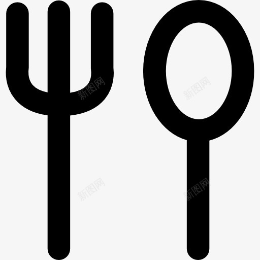 叉子和勺子图标png_新图网 https://ixintu.com 吃 晚餐 晚饭 餐具 餐厅 饭