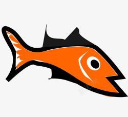 橘色的卡通小鱼素材