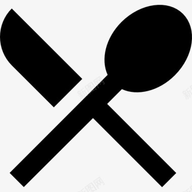 刀和勺子交叉图标图标