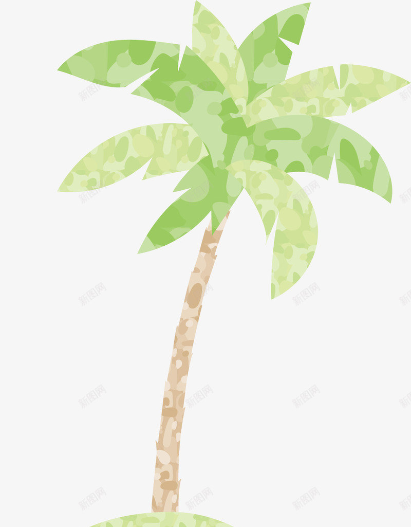 水彩绿色的椰树矢量图ai免抠素材_新图网 https://ixintu.com 卡通 手绘 椰果 椰树 水彩 热带 绿色 矢量图