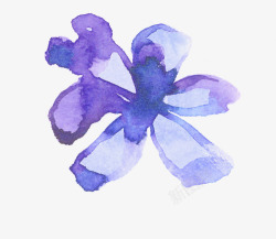 绘画紫色水印花卉素材