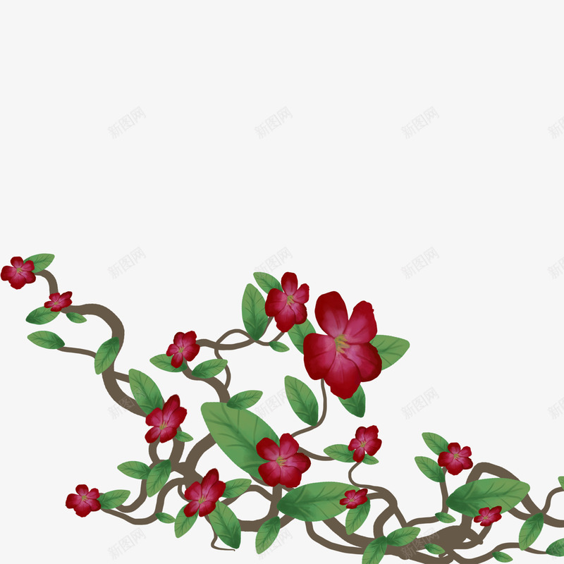 手绘花卉植物形状造型png免抠素材_新图网 https://ixintu.com 形状 植物 花卉 造型