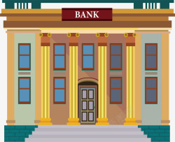 银行办公气派的银行大楼高清图片