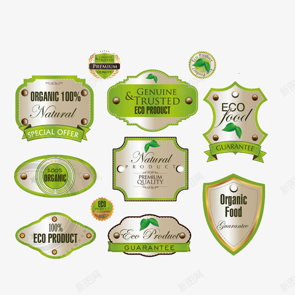绿色环保产品标签png免抠素材_新图网 https://ixintu.com 多种多样 标签 环保产品 绿色