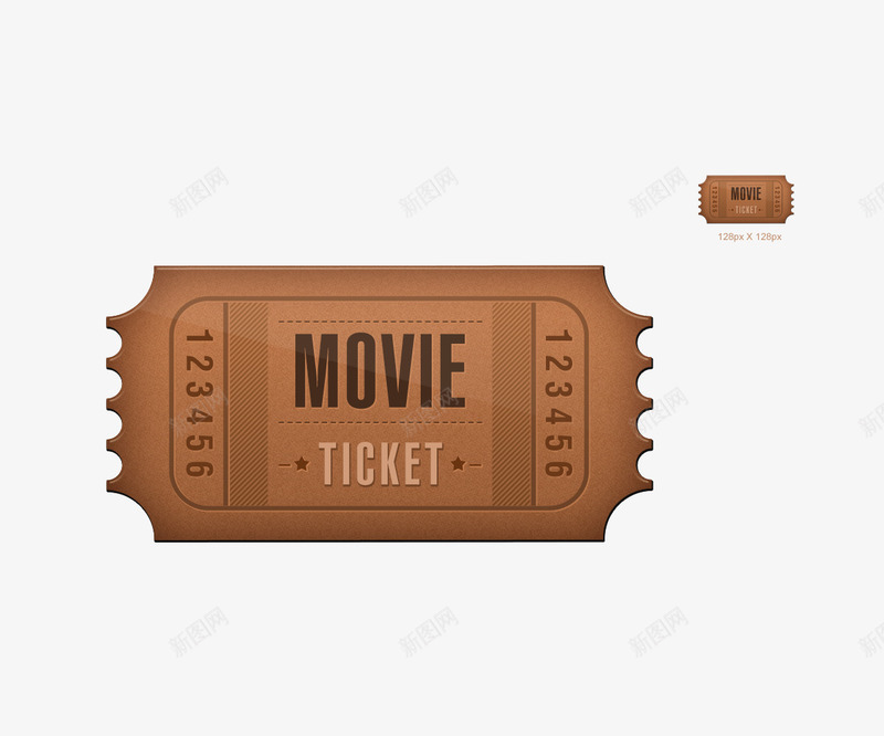 创意电影票图标png_新图网 https://ixintu.com png图片素材 免费png素材 创意 电影票 褐色