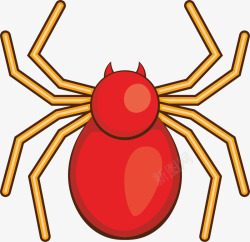 红色蜘蛛卡通蜘蛛矢量图高清图片