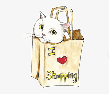 袋子里的猫png免抠素材_新图网 https://ixintu.com 可爱 手绘 猫咪 袋子