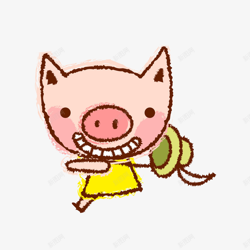 卡通可爱的小猪动物矢量图ai免抠素材_新图网 https://ixintu.com 动物设计 卡通 可爱 小猪 手绘 水彩 笑容 矢量图