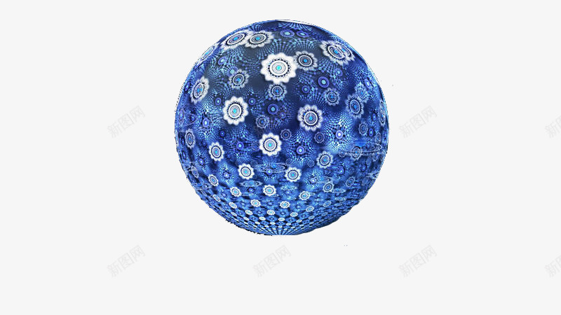 蓝色花球png免抠素材_新图网 https://ixintu.com disco 抽象花纹 蓝色球形 迪斯科球