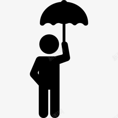 男人张开的伞图标图标