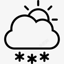 雪天气行程概述雪云的雪花落在白天图标高清图片