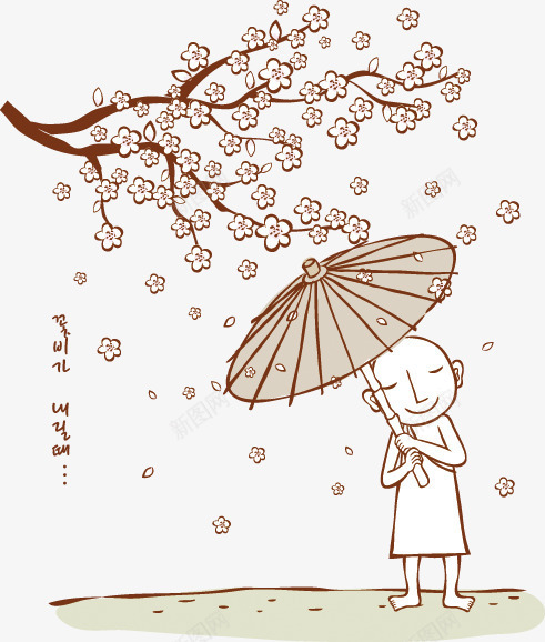 卡通下雨插画png免抠素材_新图网 https://ixintu.com 下雨 打伞 插画 雨伞