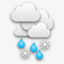 雨夹雪蜱虫的天气图标图标