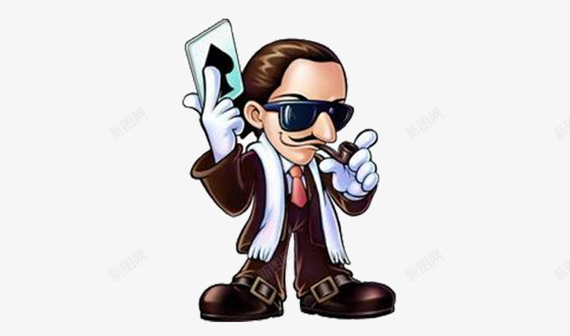 卡通富人png免抠素材_新图网 https://ixintu.com 富人 富翁 抽烟 烟筒 眼镜