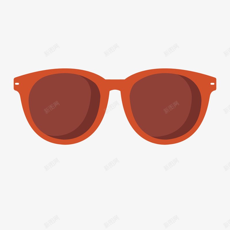 红色眼镜png免抠素材_新图网 https://ixintu.com 反光 圆形 眼镜 红色 质感 镜框 镜片
