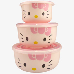 粉色小象套碗粉色套碗保鲜盒高清图片