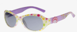 夏日紫色花纹儿童眼镜素材