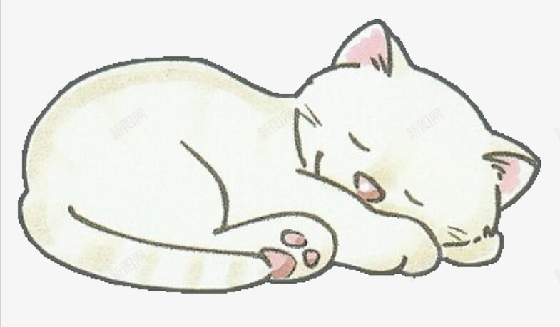 熟睡的猫咪png免抠素材_新图网 https://ixintu.com 创意 卡通 手绘 猫咪